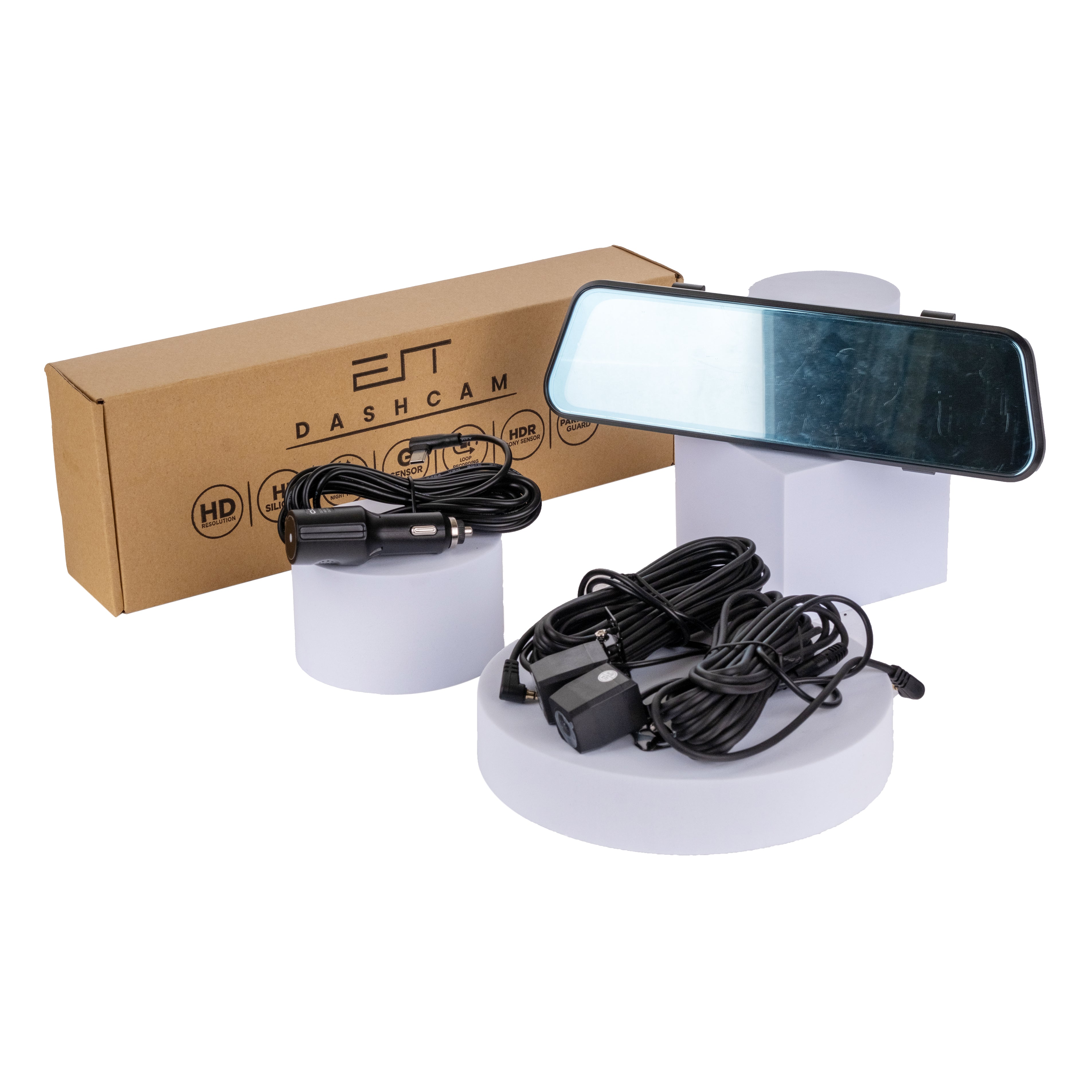 Q12 9.66" 2K+1080P+1080P 3-Way Recording WiFI Car DVR Rearview Support ADAS BSD Detection